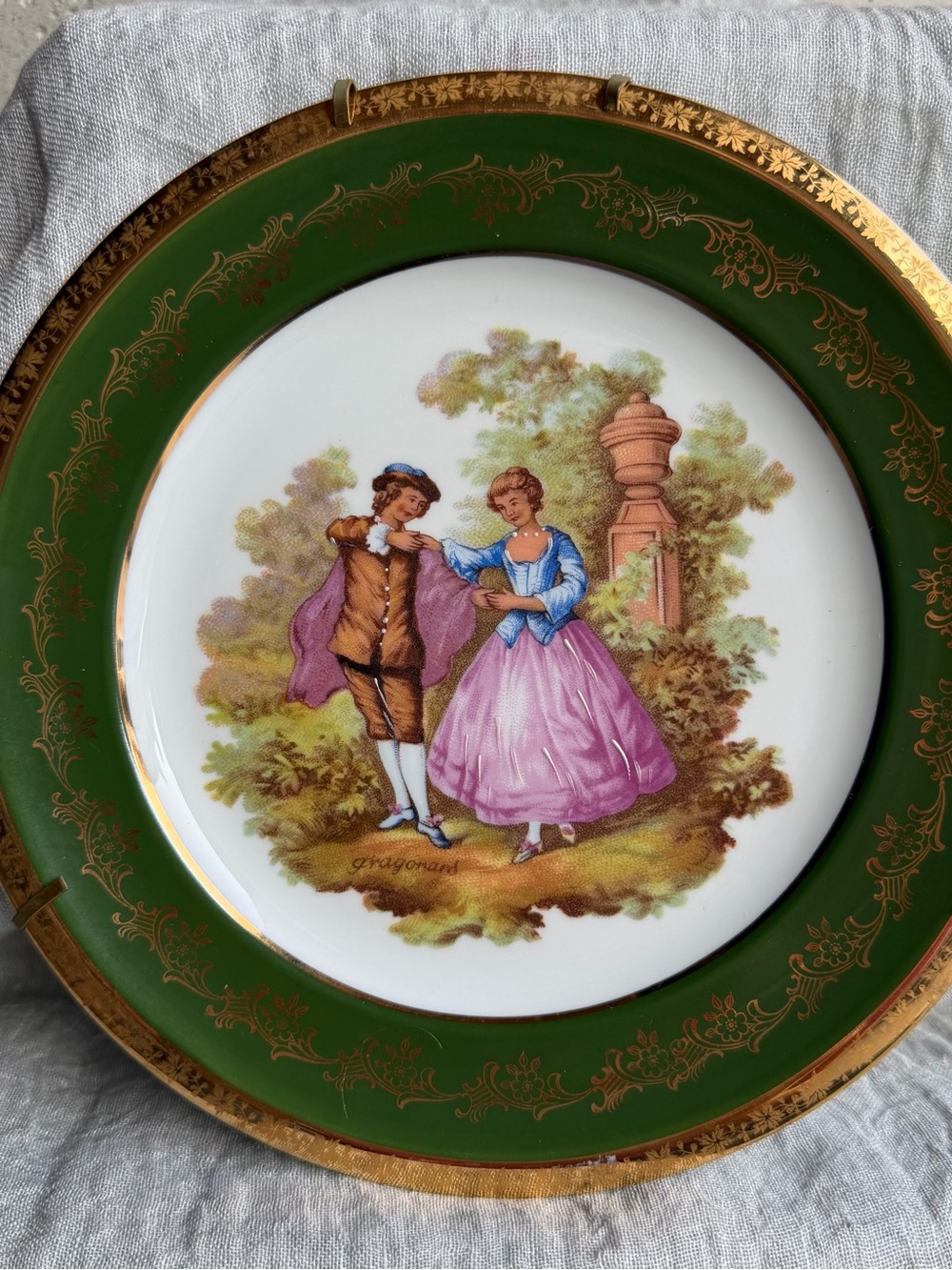 Vintage French Limoges Collector Plate Fragonard Style